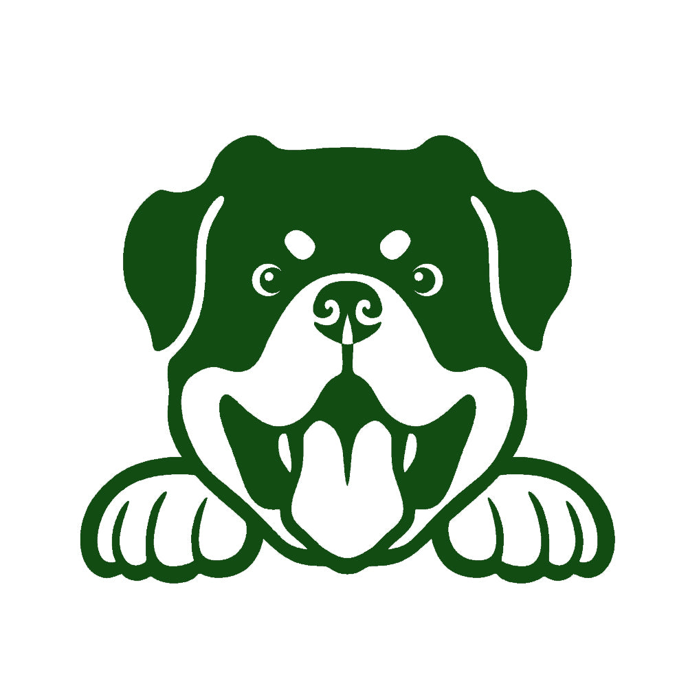 rottweiler peeking v1 single color transfer type decal