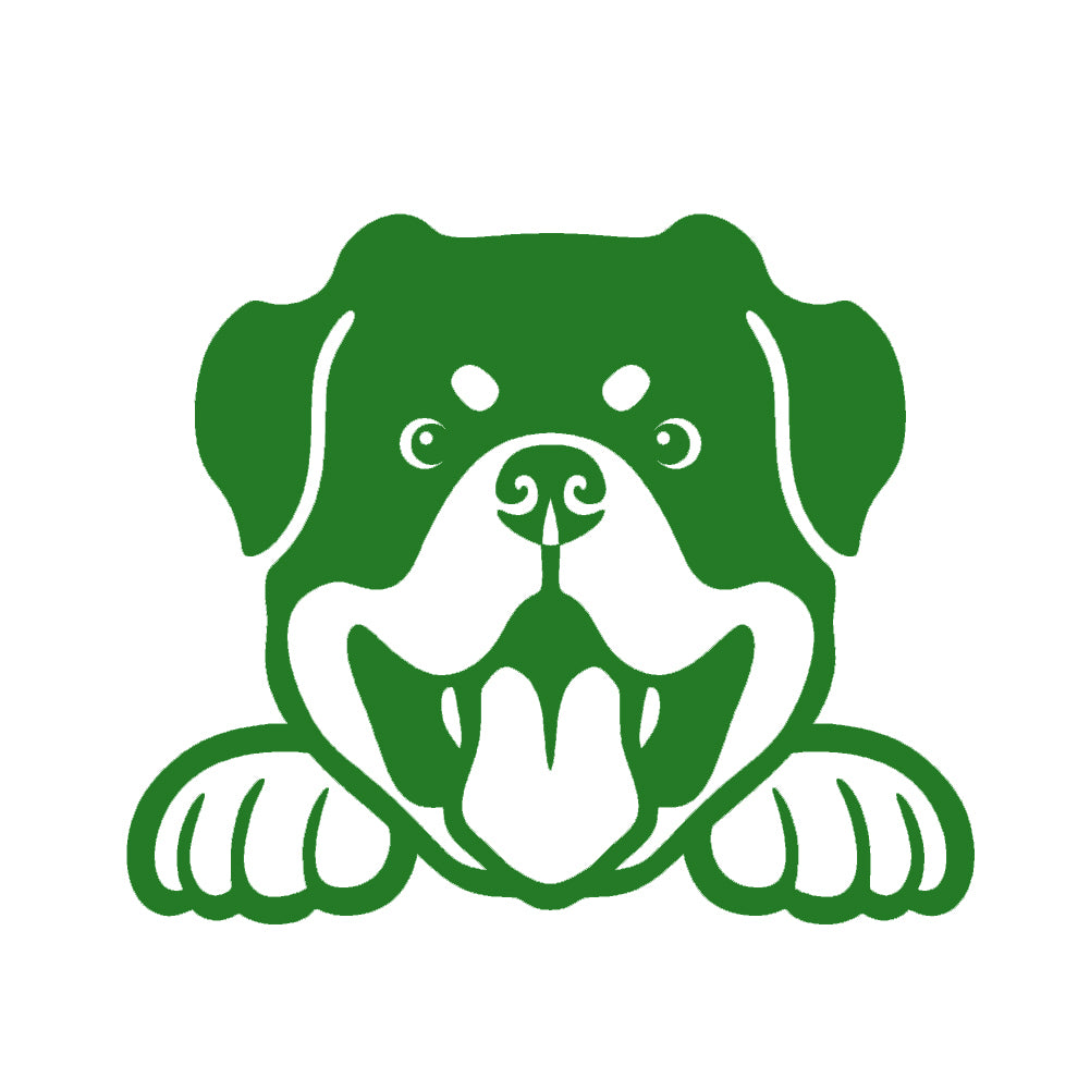 rottweiler peeking v1 single color transfer type decal