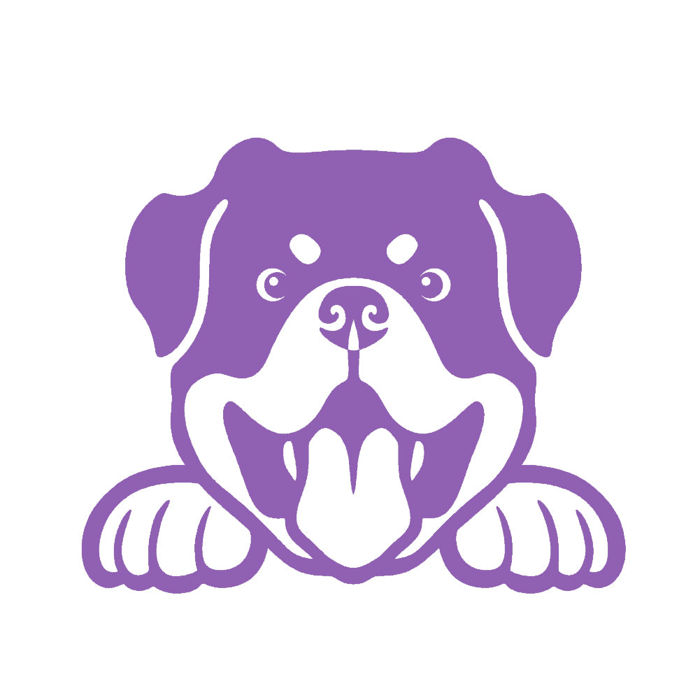 rottweiler peeking v1 single color transfer type decal