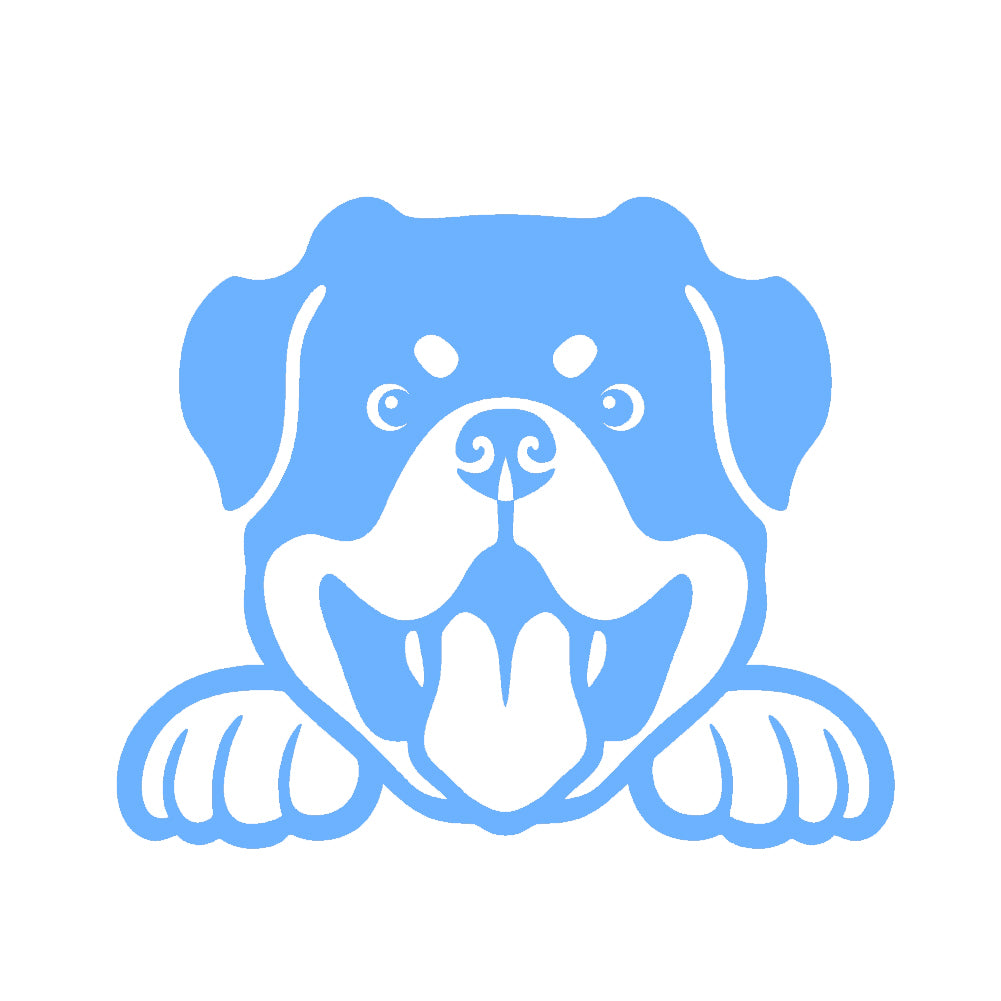 rottweiler peeking v1 single color transfer type decal
