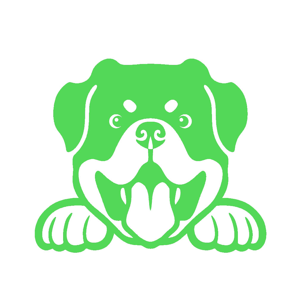 rottweiler peeking v1 single color transfer type decal