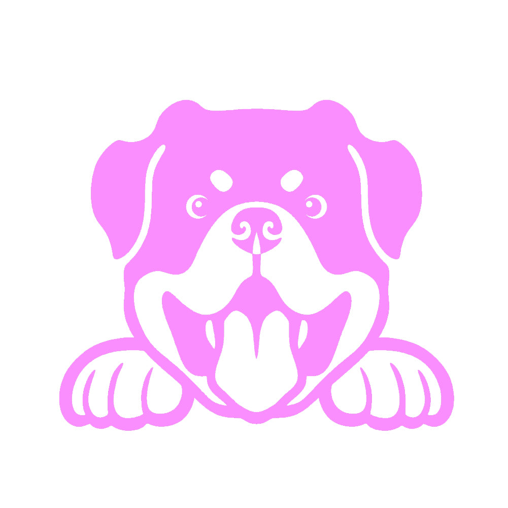 rottweiler peeking v1 single color transfer type decal