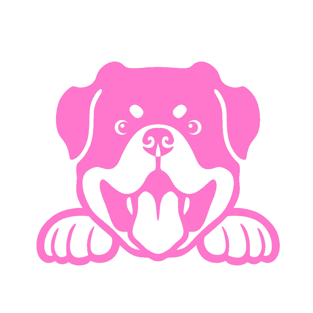 rottweiler peeking v1 single color transfer type decal