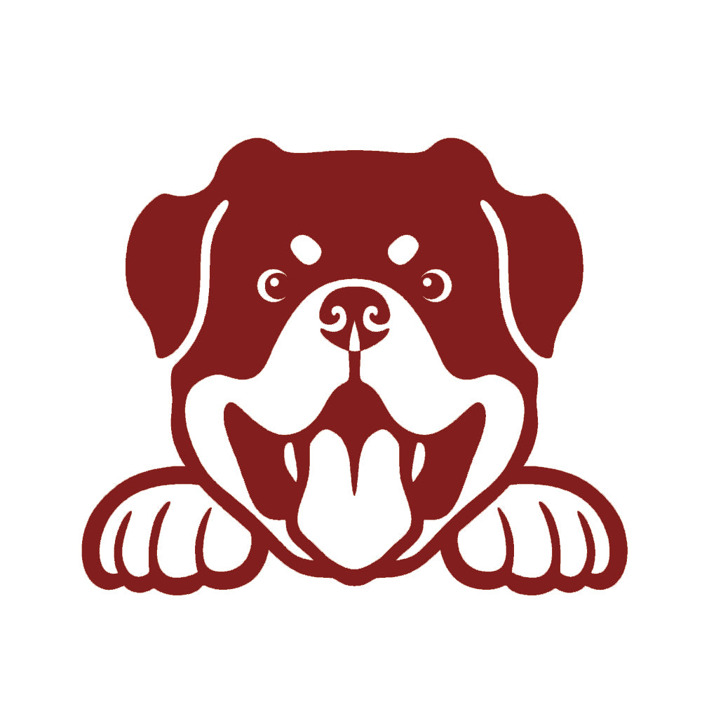 rottweiler peeking v1 single color transfer type decal