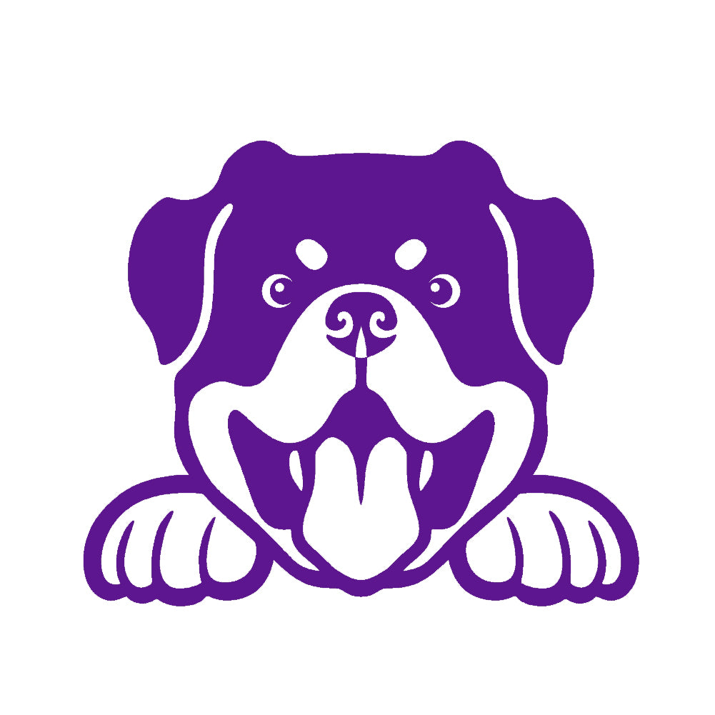 rottweiler peeking v1 single color transfer type decal