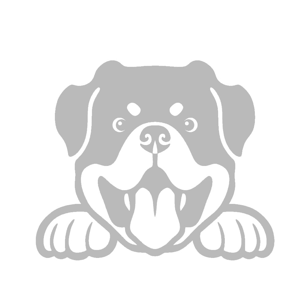 rottweiler peeking v1 single color transfer type decal