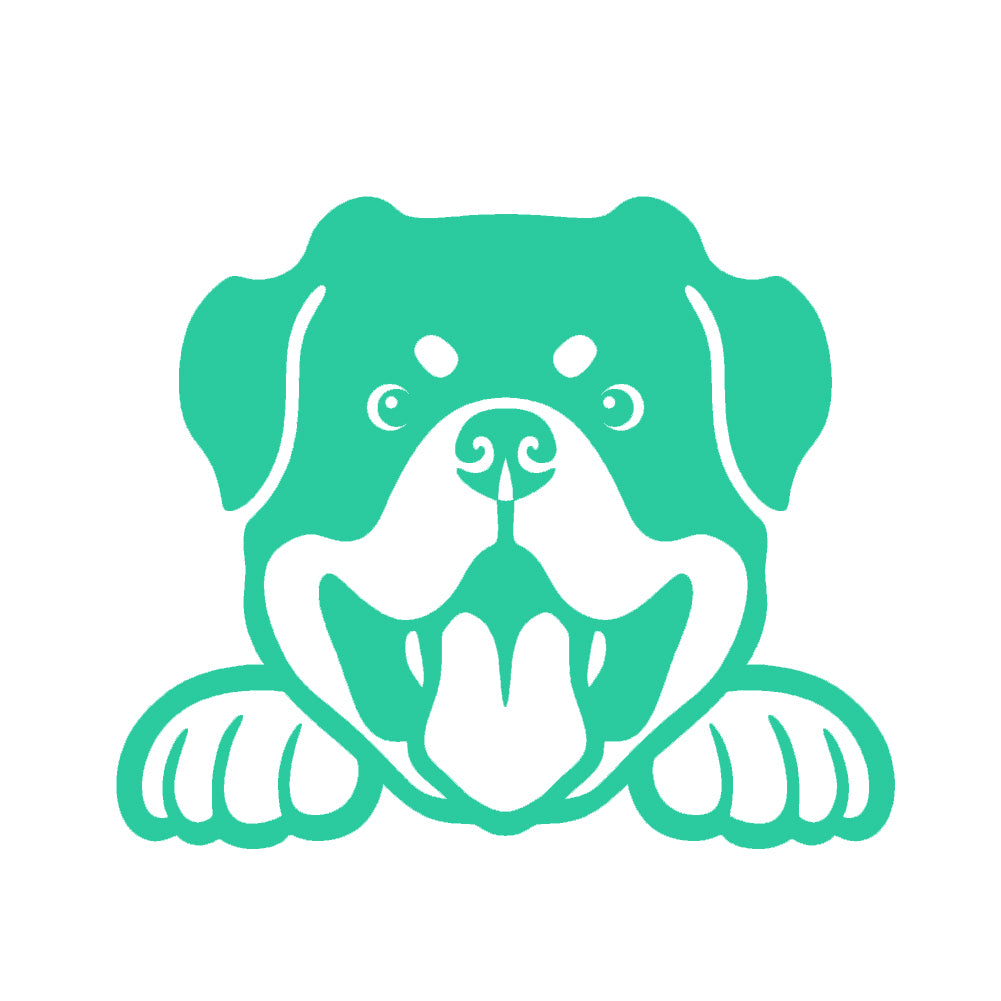 rottweiler peeking v1 single color transfer type decal