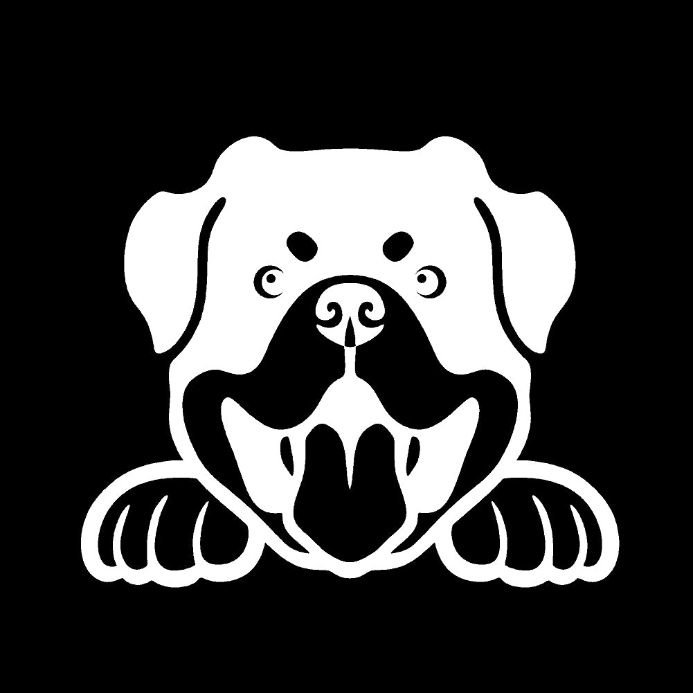 rottweiler peeking v1 single color transfer type decal