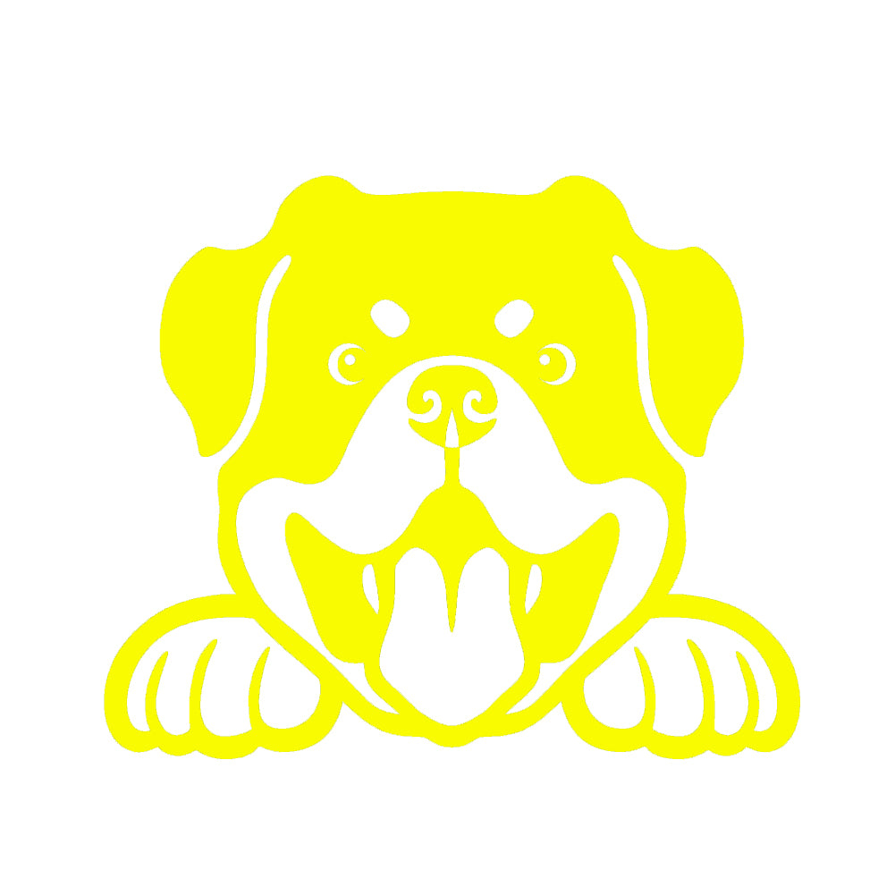 rottweiler peeking v1 single color transfer type decal