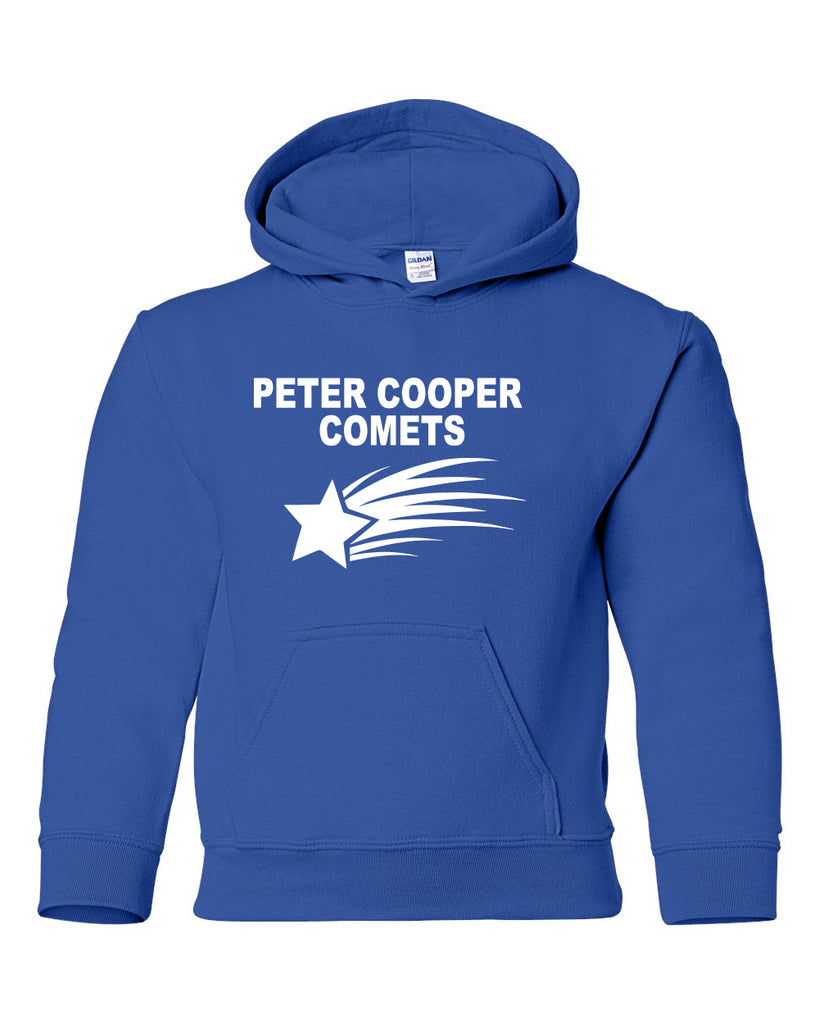 Peter Cooper Comets Royal Heavy Blend™ Hooded Sweatshirt - 18500 w/ Logo Design 1 on Front