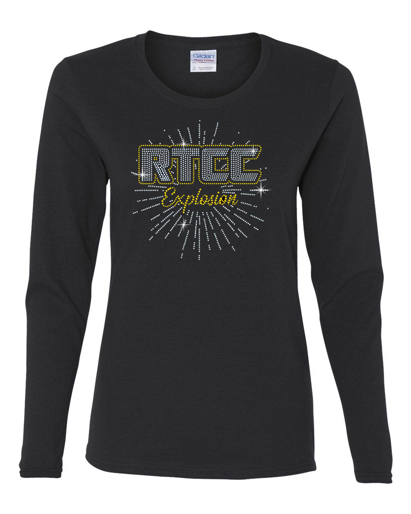 RTCC Black Long Sleeve Tee w/ RTCC Spangle Burst Logo on Front.