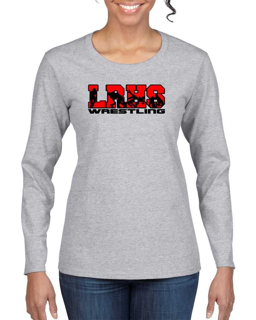 Lakeland Wrestling Sport Gray Heavy Blend Shirt w/ LRHS Wrestling V2 logo on Front.