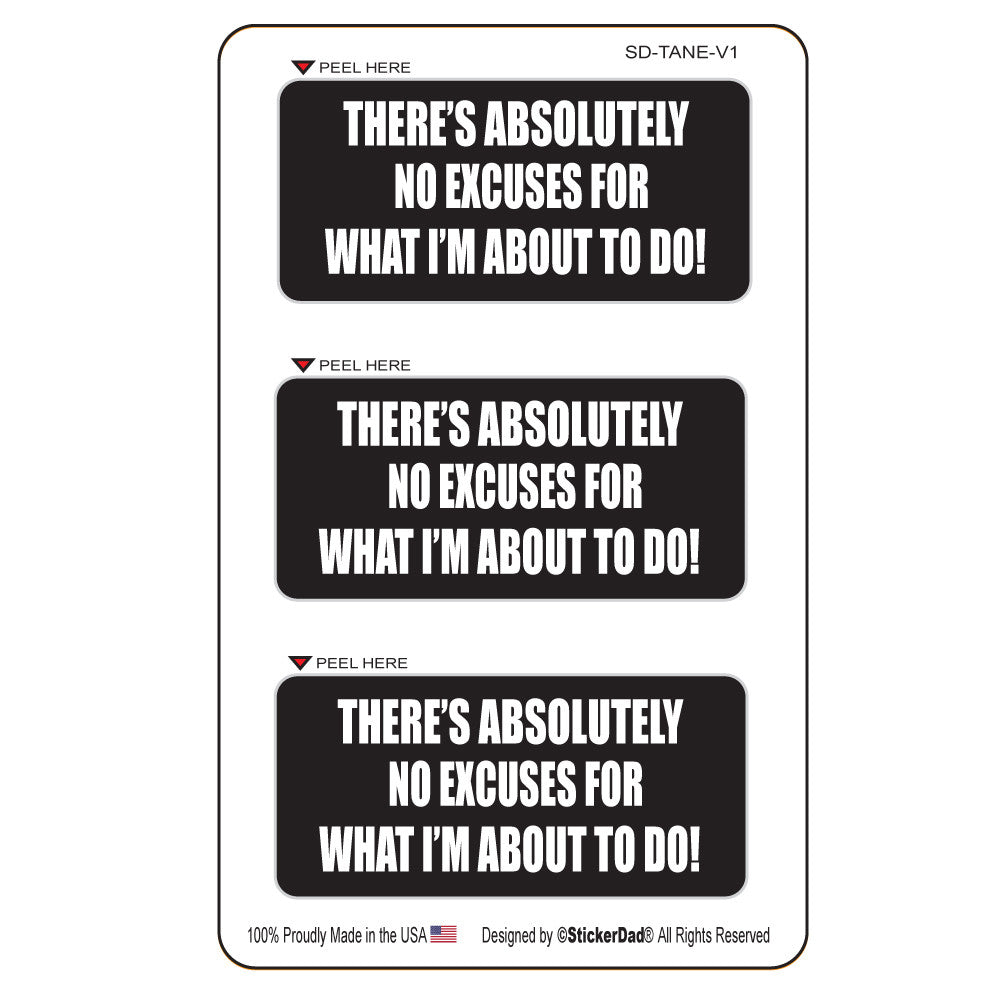 There's Absolutely No Excuse For What I'm About To Do (3 pack) 3