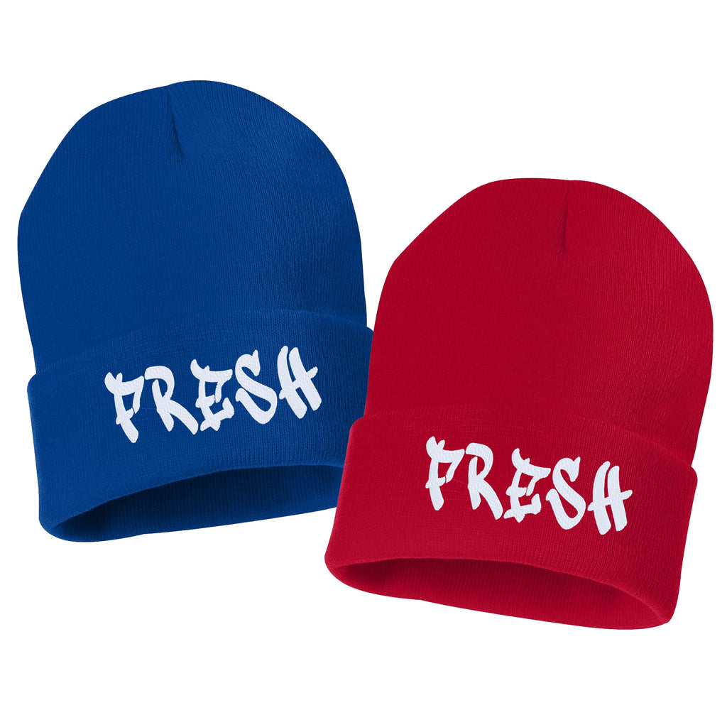 FRESH Embroidered Cuffed Beanie Hat