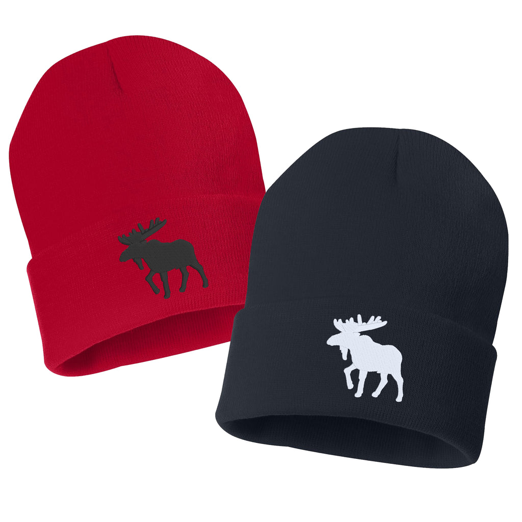 MOOSE Embroidered Cuffed Beanie Hat
