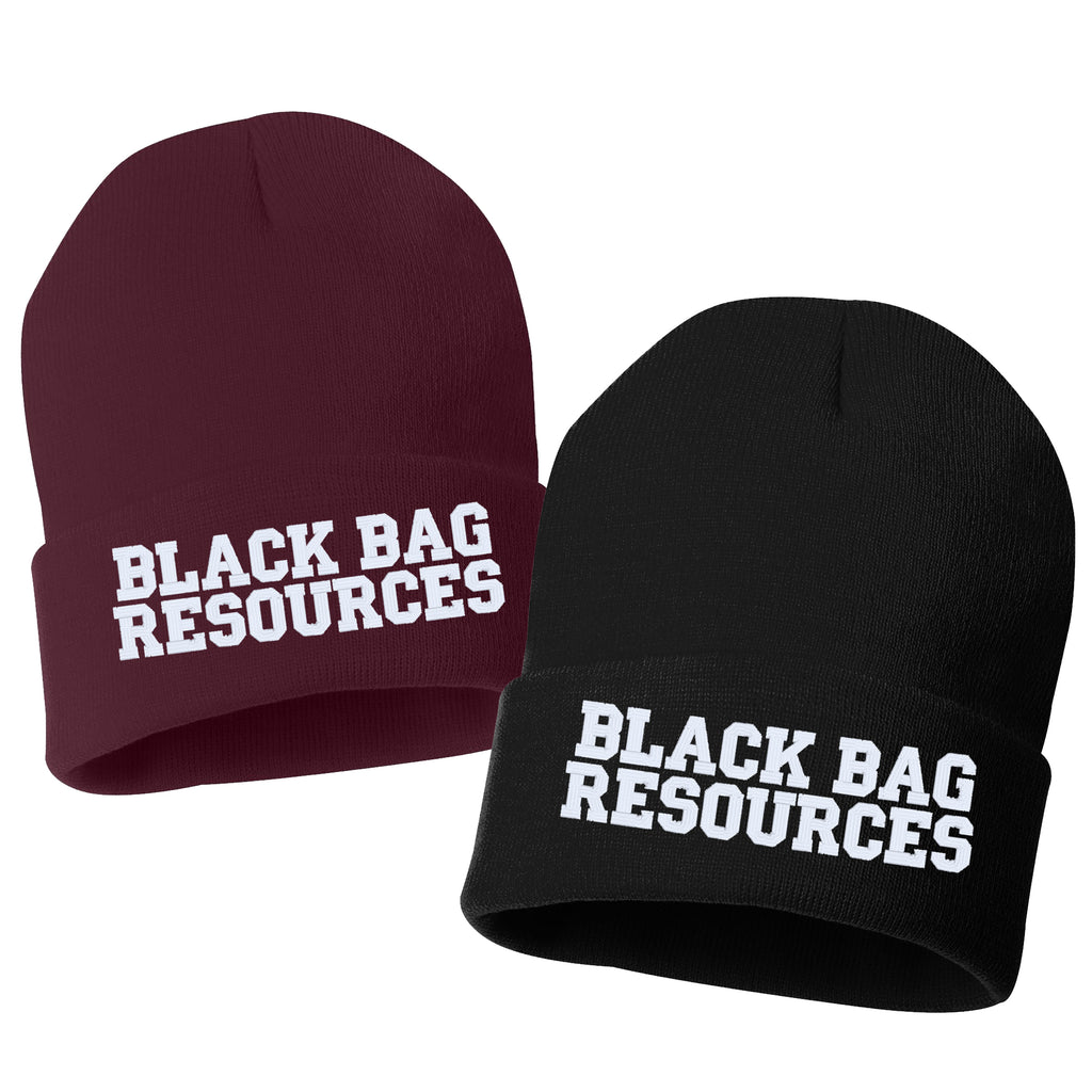 BLACK BAG RESOURCES Embroidered Cuffed Beanie Hat