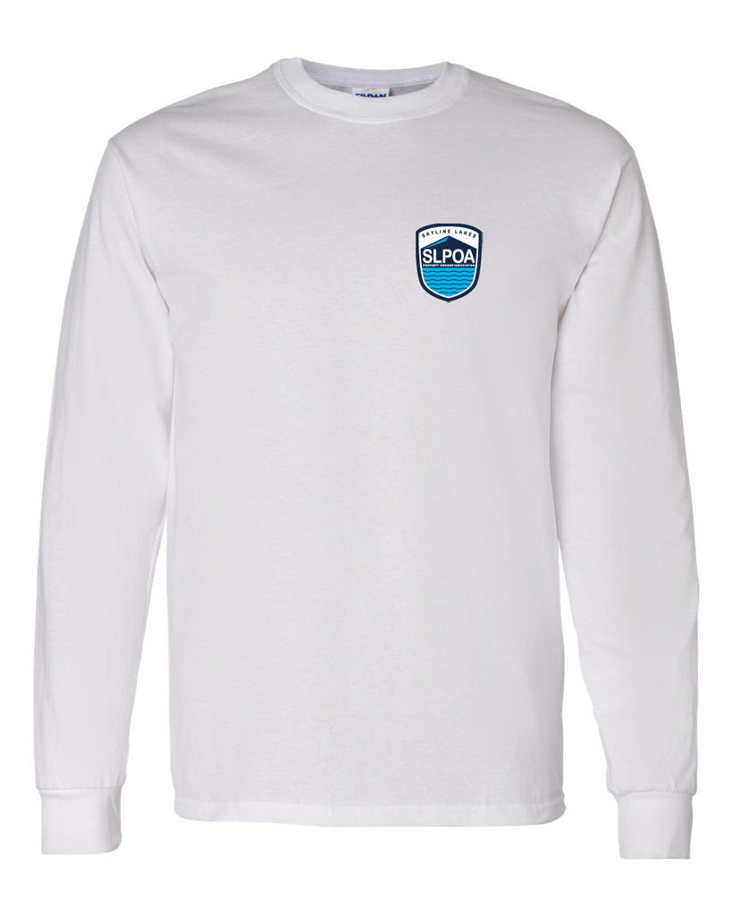 Skyline Lakes Long Sleeve Tee w/ Shield Logo Front & SLPOA Logo on Back