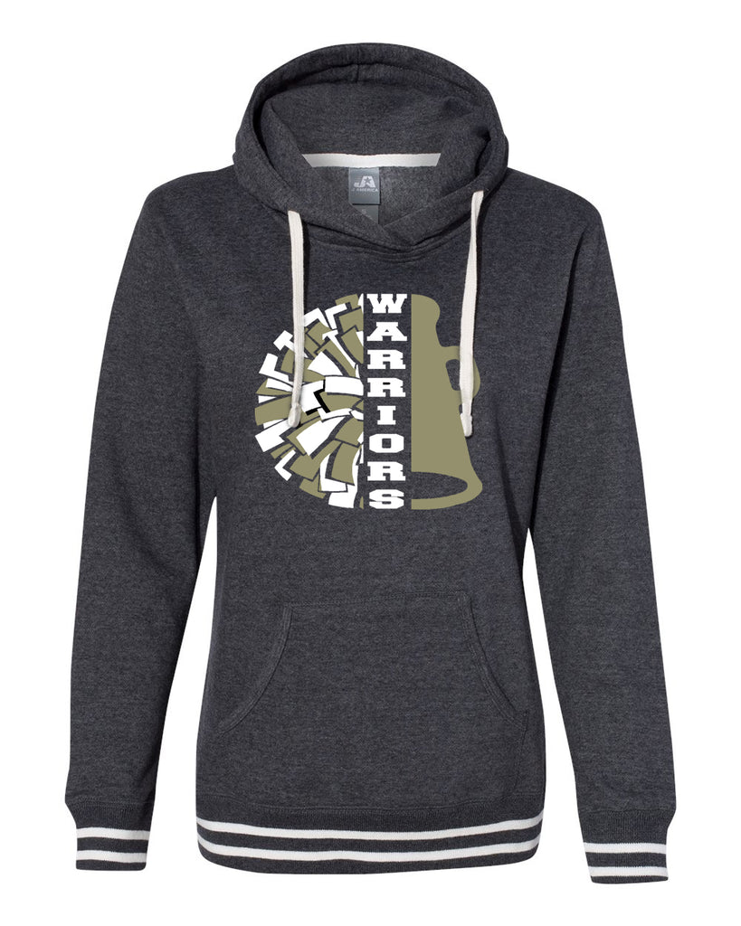 WANAQUE CHEER Women’s Relay Hooded Sweatshirt w/ WARRIORS SPLIT Design on Front.