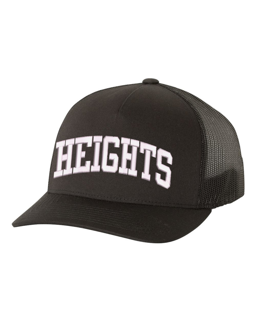 Height Yupoong - Classics™ Five-Panel Retro Trucker Cap - 6506 w/ HEIGHTS ARC logo on Front.