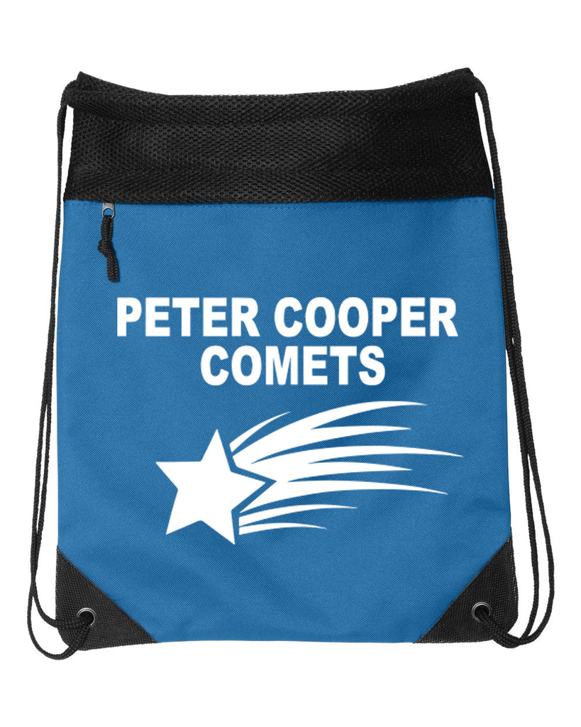 Peter Cooper Royal Coast to Coast Drawstring Backpack - 2562 w/ Logo Design 1 on Front.