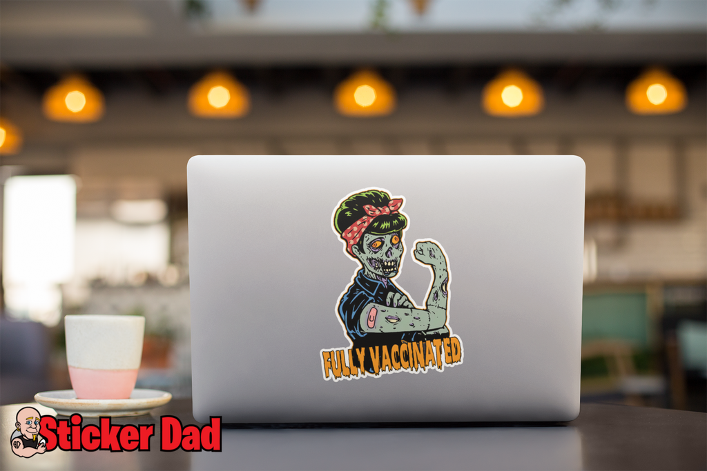 full vax zombie 1057 full color 5 inch printed vinyl decal window sticker