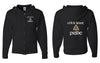 Celtic Knot - Black - JERZEES - NuBlend® Full-Zip Hooded Sweatshirt - 993MR w/ Celtic Pride Design on Left Chest & Back