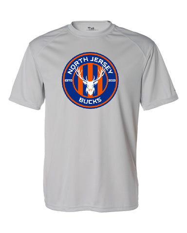 NJ Bucks PS fleece short sleeve hoodie 8220 w/ NJB Round Logo on Front