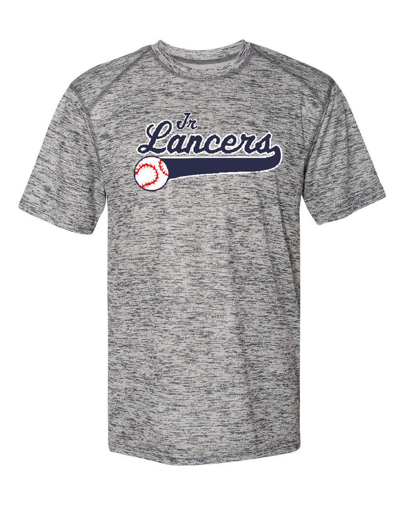 Jr. Lancers Baseball Badger - Graphite Tonal Blend T-Shirt - 4171 w/ JRL Logo on Front.
