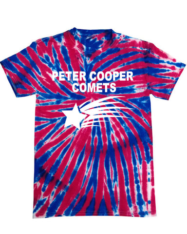 Peter Cooper Comets Royal Long Sleeve Tee w/ Logo Design 1 on Front