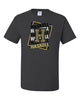 HASKELL School Charcoal Short Sleeve Tee w/ Wave-Block Design on Front.