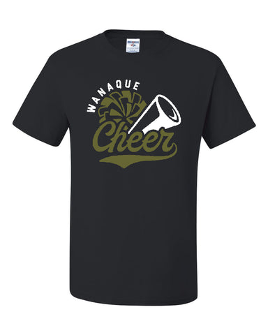 WANAQUE CHEER  Glitter Crew T-Shirt w/ W-CHEER Design on Front.