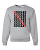 Hazleton Area Cougars - Sport Gray JERZEES - NuBlend® Crewneck Sweatshirt - 562MR w/ Cougars Crossword Design on Front.