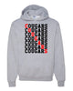 Hazleton Area Cougars - Sport Gray JERZEES - NuBlend® Hooded Sweatshirt - 996MR w/ Cougars Crossword Design on Front.