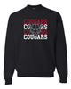 Hazleton Area Cougars - Black JERZEES - NuBlend® Crewneck Sweatshirt - 562MR w/ Cougars 221 Design on Front.