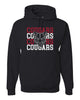 Hazleton Area Cougars - Black JERZEES - NuBlend® Hooded Sweatshirt - 996MR w/ Cougars 221 Design on Front.