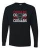 Hazleton Area Cougars - Black JERZEES - Dri-Power® Long Sleeve 50/50 T-Shirt - 29LSR w/ Cougars 221 Design on Front.