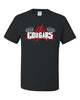 Hazleton Area Cougars - Black JERZEES - Dri-Power® 50/50 T-Shirt - 29MR w/ Cougars Slash V2 Design on Front.