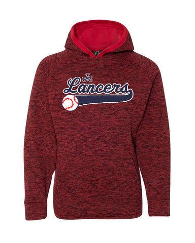 Jr. Lancers Baseball JERZEES - NuBlend® Hooded Sweatshirt - 996MR w/ JRL Logo on Front.