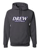 Drew Volleyball JERZEES - NuBlend® Hooded Sweatshirt - 996MR w/ White & Navy V1 Design on Front.