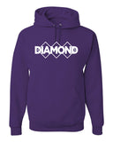 Diamond Gymnastics Purple JERZEES - NuBlend® Hooded Sweatshirt - 996MR w/ 3Diamond Design on Front