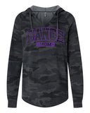 Precision Dance ITC - Women’s Lightweight California Wave Wash Hooded Sweatshirt - PRM2500 w/ Purple DANCE MOM Design on Front.