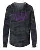 Precision Dance ITC - Women’s Lightweight California Wave Wash Hooded Sweatshirt - PRM2500 w/ Purple DANCE MOM Design on Front.