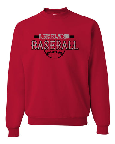 Lakeland Baseball Black & Red Sport-Tek® Colorblock Raglan Jacket JST60 w/ Lakeland Arc Design Embroidered on Left Chest