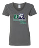 Drew Volleyball Heavy Cotton™ Women’s V-Neck T-Shirt - 5V00L w/ 4 Color D Mom Design on Front.