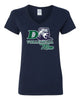 Drew Volleyball Heavy Cotton™ Women’s V-Neck T-Shirt - 5V00L w/ 4 Color D Mom Design on Front.