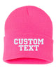 CUSTOM TEXT Embroidered Cuffed Beanie Hat
