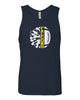 Jefferson Cheer Navy Cotton Muscle Tank - 3633 w/ Falcons Split Design on Front