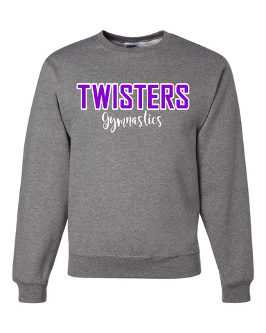 Twisters Dark Gray FWD Fashion Raw Seam Crewneck Sweatshirt - 3743 w/ Applique EMBROIDERED Design on Front