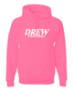 Drew Volleyball NEON PINK - JERZEES - NuBlend® Hooded Sweatshirt - 996MR w/ Text Logo Design on Front.