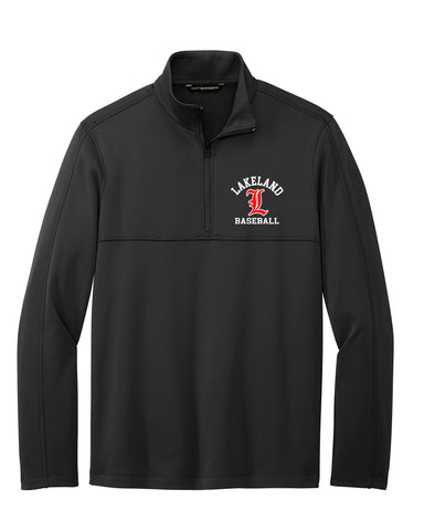 Lakeland Baseball Oxford & Black Badger - Saber Hooded Sweatshirt - 1265 w/ LLBB Stack L Design on Front